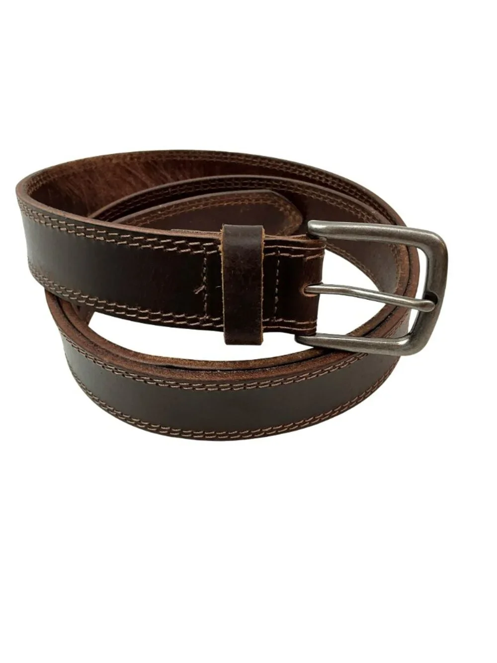 New Vatan Genuine Leather Classic Belt Metal Buckle Mens 46 Brown